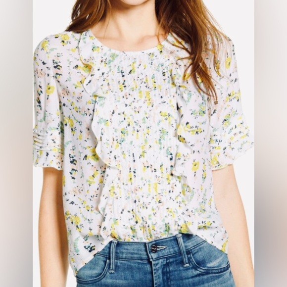 🦋 LUCKY BRAND SKYLAR PINTUCK FLORAL PRINT TOP! 🤩 - Picture 3 of 10
